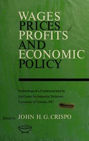 Tapa de Wages, prices, profits and economic policy