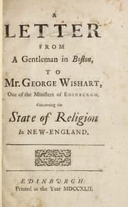 Tapa de A letter from a gentleman in Boston, to Mr. George Wishart, one of the ministers of Edinburgh, concerning the state of religion in New England