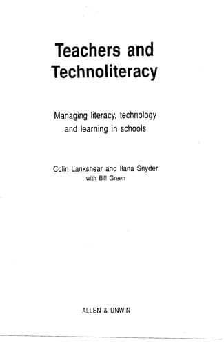 Tapa de Teachers and technoliteracy