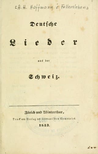 Tapa de Deutsche Lieder aus der Schweiz.