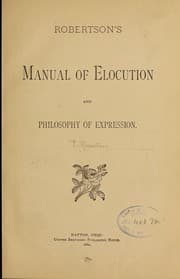 Tapa de Robertson's manual of elocution and philosophy of expression