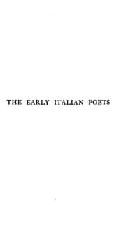 Tapa de Early Italian Poets: From Cuillo D'Alcamo to Dante Alighieri (1100-1200-1300) in the Original ..
