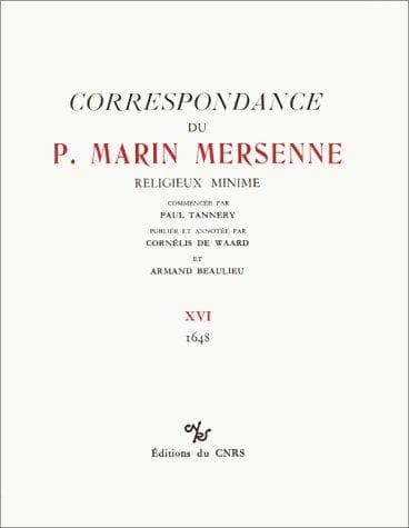 Tapa de Correspondance du P. Marin Mersenne,