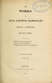 Tapa de The Works of Anna Laetitia Barbauld