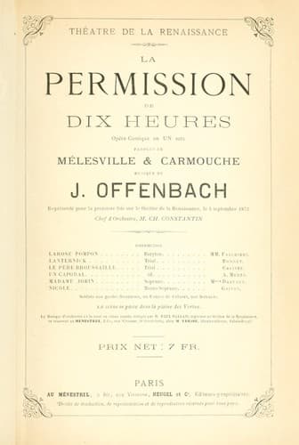 Tapa de La permission de dix heures