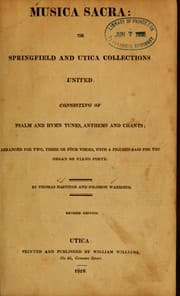 Tapa de Musica sacra, or Springfield and Utica collections united