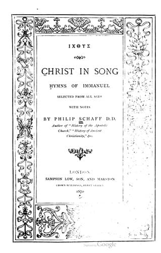Tapa de Christ in song
