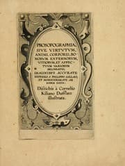 Tapa de Prosopographia, sive, Virtvtvm, animi, corporis, bonorvm externorvm, vitiorvm, et affectvvm variorvm delineatio