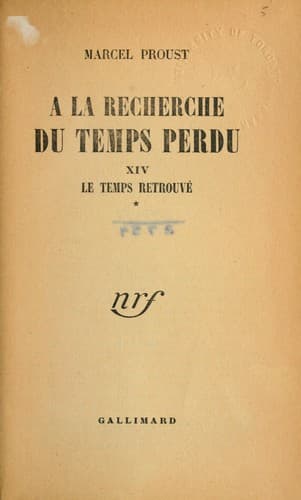 Tapa de À la recherche du temps perdu