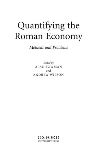 Tapa de Quantifying the Roman economy