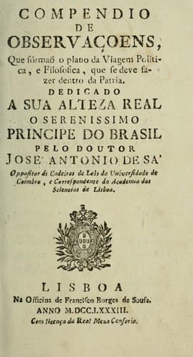 Tapa de Compendio de observaçoens
