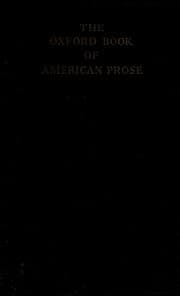 Tapa de The Oxford book of American prose