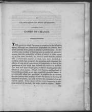 Tapa de An examination of some questions connected with games of chance. By Charles Babbage ..