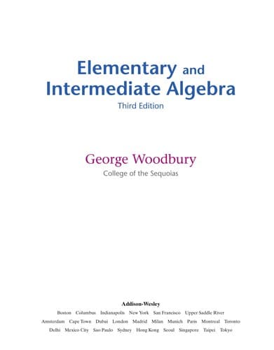 Tapa de Elementary and intermediate algebra