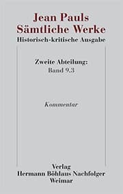 Tapa de Jean Pauls Sämtliche Werke. Historisch-kritische Ausgabe : Zweite Abteilung. Band 9.3