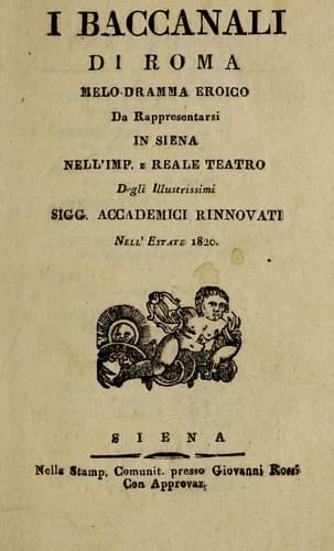 Tapa de I baccanali di Roma