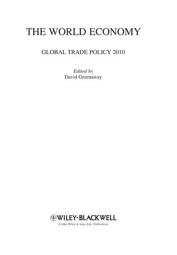 Tapa de The world economy