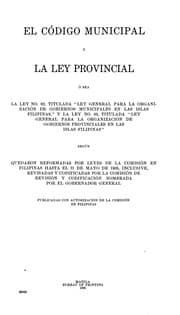 Tapa de El Código municipal y la Ley provincial