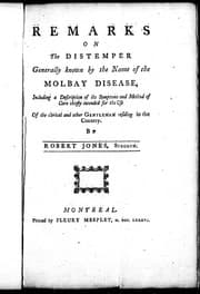 Tapa de Remarks on the distemper generally known by the name of the molbay disease
