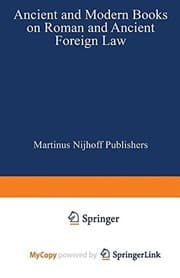 Tapa de Ancient and Modern Books on Roman and Ancient Foreign Law