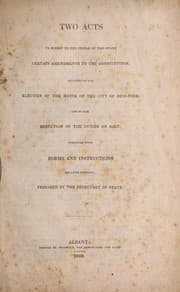 Tapa de Two acts to submit to the people of this State certain amendments to the Constitution relating to the election of the Mayor of the city of New-York and to the reductions of the duties on salt