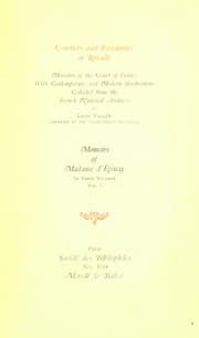 Tapa de Memoirs of Madame d'Épinay