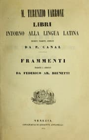 Tapa de M. Terenzio Varrone libri intorno alla lingua latina