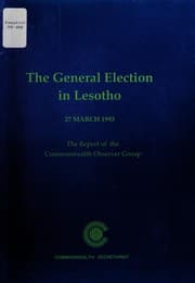 Tapa de General Election in Lesotho: The Report of the Commonwealth Observer Group