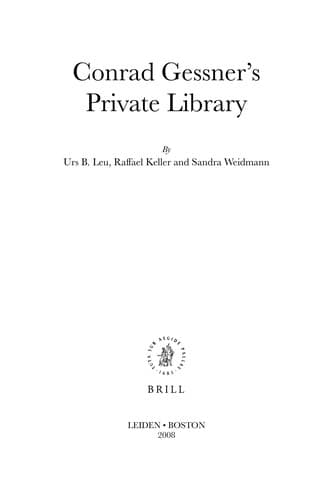 Tapa de Conrad Gessner's private library