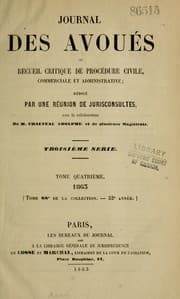 Tapa de Journal des avoués