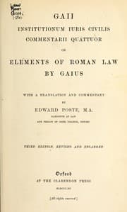 Tapa de Gaii Institutionum iuris civilis commentarii quattuor