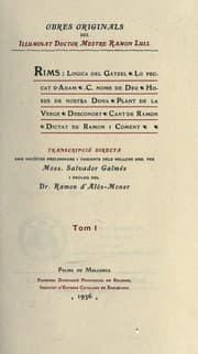 Tapa de Obres de Ramon Lull
