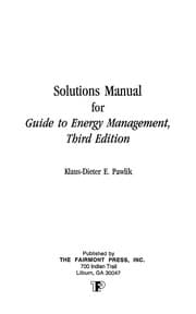 Tapa de Solutions manual for guide to energy management