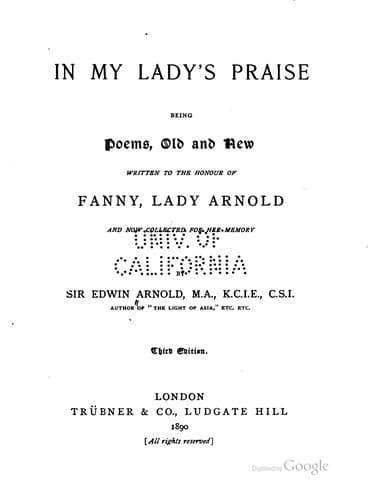Tapa de In my lady's praise