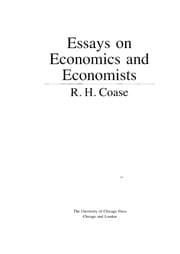Tapa de Essays on economics and economists