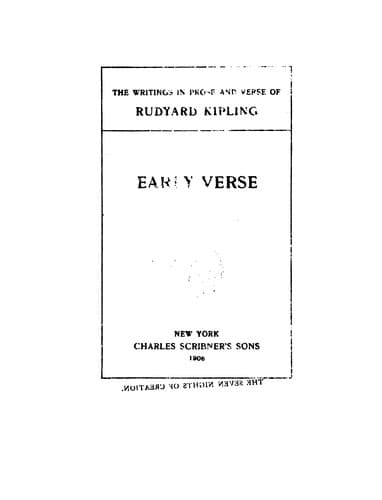 Tapa de Early verse