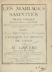 Tapa de Les mariages samnites