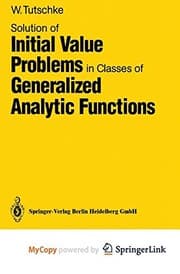 Tapa de Solution of initial value problems in classes of generalized analytic functions