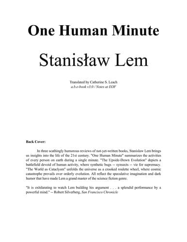 Tapa de One human minute