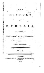 Tapa de The History of Ophelia: Published by the Author of David Simple