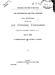 Tapa de The Universities and the Churches: An Address Delivered at the 31st ..