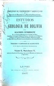 Tapa de Estudios sobre la geologia de Bolivia