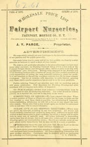 Tapa de Wholesale price list of the Fairport Nurseries