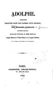 Tapa de Adolphe: anecdote trouvée dans les papiers d'un inconnu ; suivie des ..