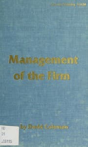 Tapa de Management of the firm