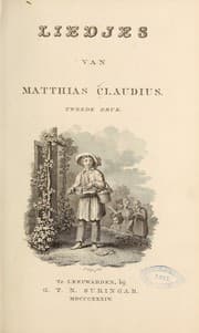 Tapa de Liedjes van Matthias Claudius