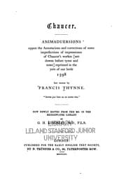 Tapa de Animaduersions uppon the annotacions and corrections of some imperfections of impressiones of Chaucer's workes (sett downe before tyme and nowe)