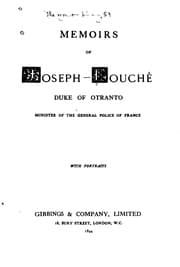 Tapa de Memoirs of Joseph Fouché, Duke of Otranto