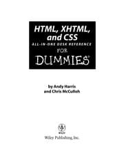 Tapa de HTML, XHTML, and CSS all-in-one desk reference for dummies