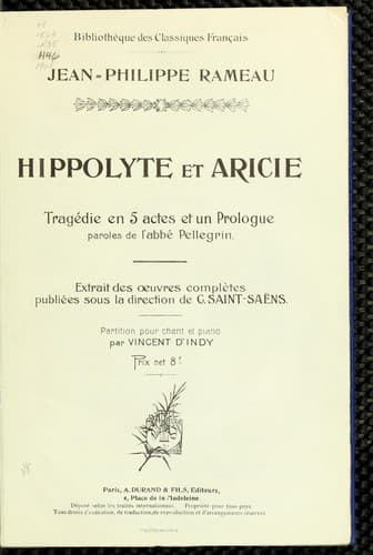 Tapa de Hippolyte et Aricie